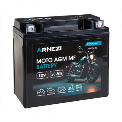 Мото аккумулятор Arnezi Moto AGM 20 Ач 240А обр. пол. (175х87х156) YTX20L-BS