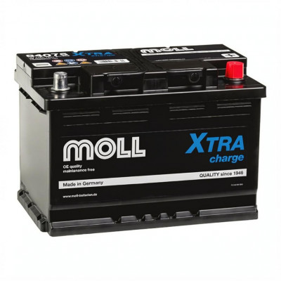 Автомобильный аккумулятор Moll X-TRA charge 75 Ач 720A обр. пол. (278x175x190) 84075
