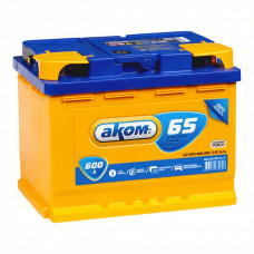 Автомобильный аккумулятор Аком 65Е 12V 65А 600A обр. пол. (242x175x190)