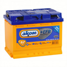 Автомобильный аккумулятор Аком + EFB 62Е 620А 12V 62Ач обр. (242x175x190)